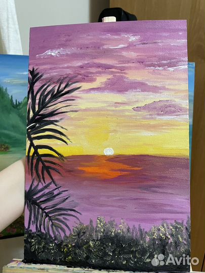 Картина маслом закат
