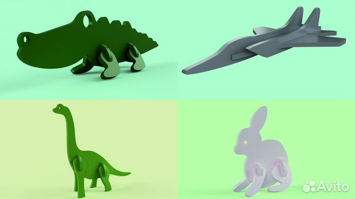 Модели и чертежи 3D пазлов из фанеры на заказ