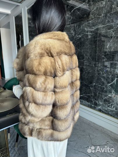 Шуба из премиального меха соболя тор-тор