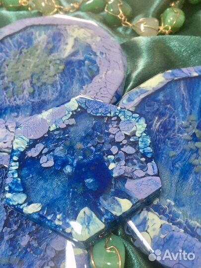 Набор подстаканников(костеры) с натуральным хризоп