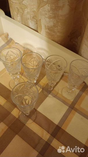 Хрустальные рюмки на ножке СССР