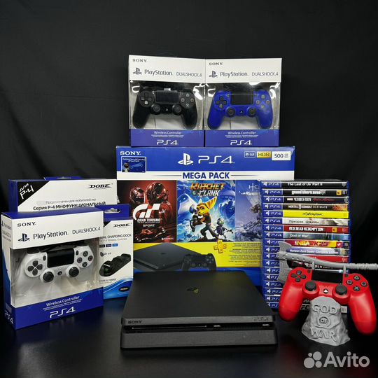 Sony PlayStation 4 slim 1tb +120игр