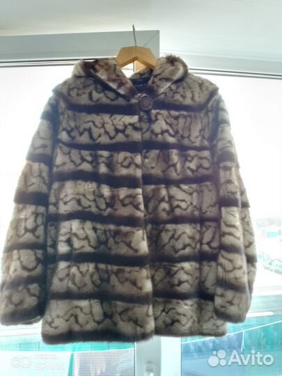 Шуба норковая с капюшоном