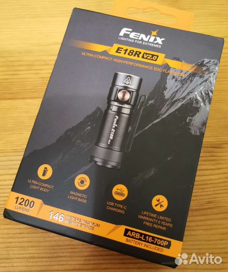 Мини-монстр фонарик fenix E18R v2.0