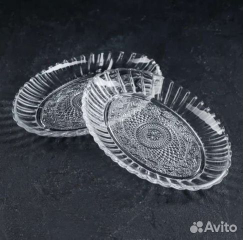 Блюдо стеклянное для нарезок и фруктов 26*18,5