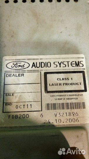 Магнитола Ford Focus 2 седан 1.6 2006