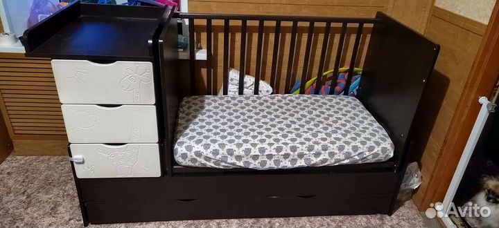 Детская кроватка-трансформер скв-5 жираф