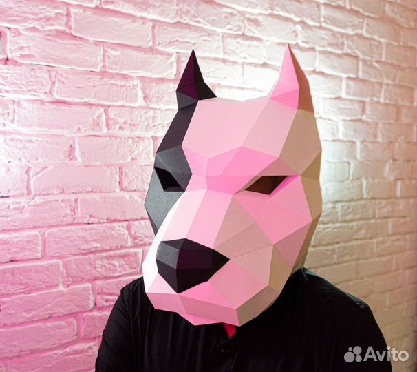 Маска Питбуля полигональная