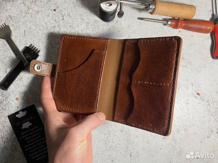 Обложка для автодокументов и паспорта из кожи