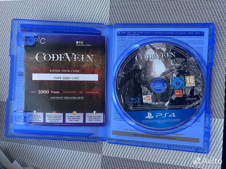 Code vein диск ps4