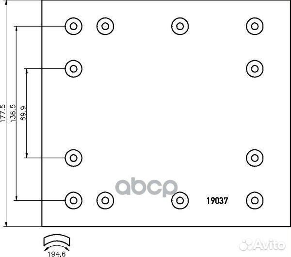 Комплект барабанных накладок 19036 19037 REM1
