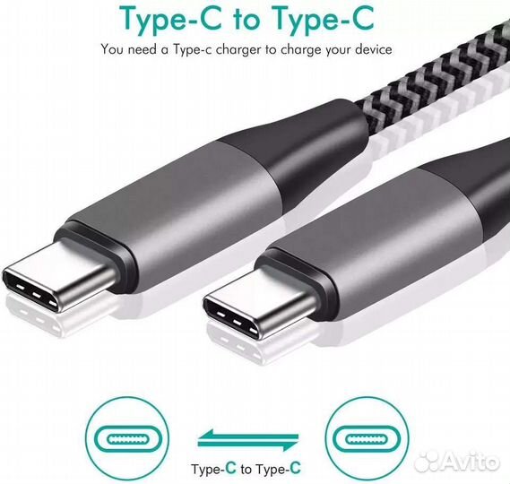Кабель для Samsung, Honor, Huawei -Type C - Type C