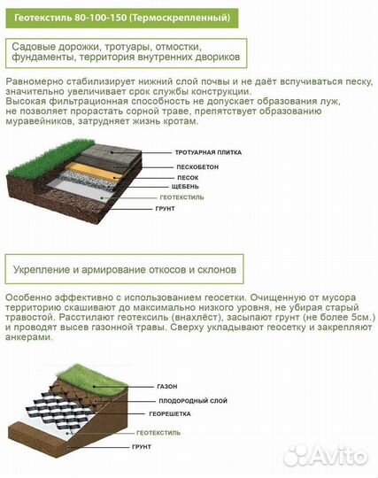 Геотекстиль садовый и строительный