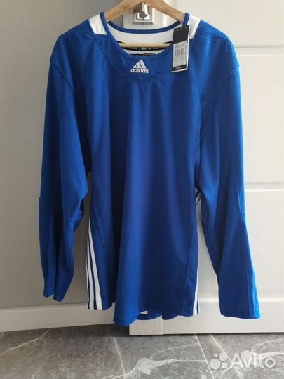Хоккейная майка Adidas тренировочная синяя новая