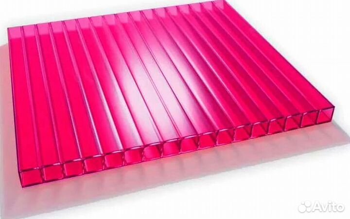 Сотовый поликарбонат 6 мм. гранат