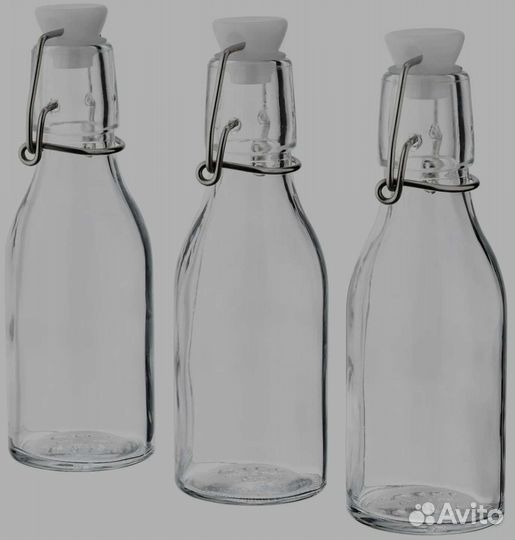 Набор стеклянных бутылок с пробкой IKEA