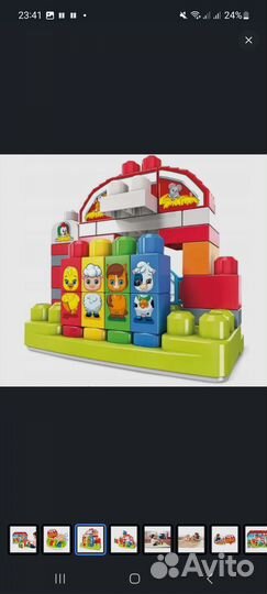 Музыкальная ферма fisher price mega blocks