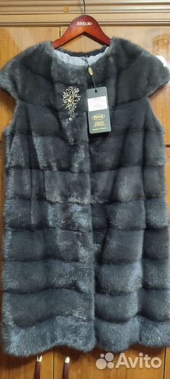 Жилет норковый, удлиненный