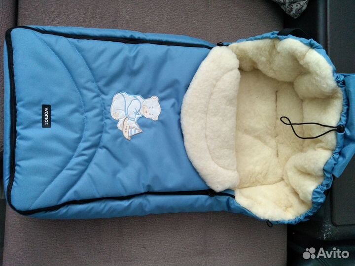 Зимний конверт в коляску на овчине