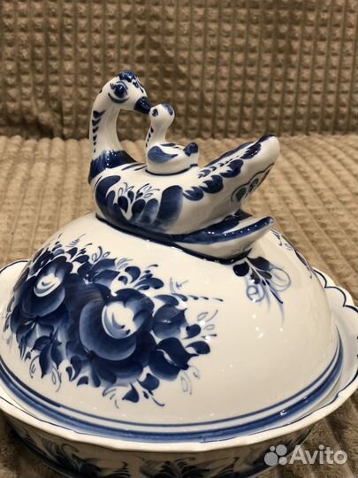 Гжель фарфор Утятница