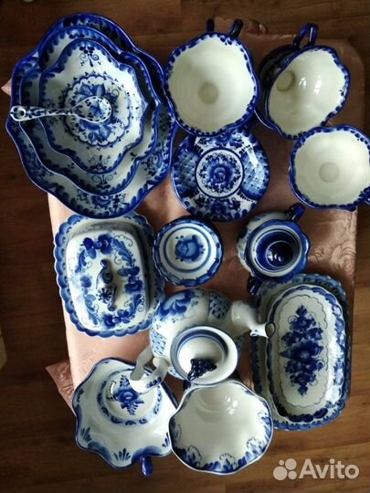 Сервиз гжель 31 предмет