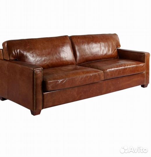 Диван из кожи мягкий