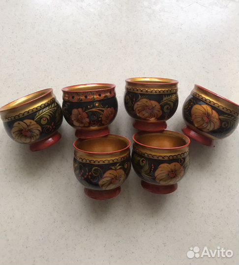 Стакан деревянный хохлома