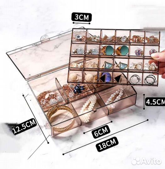 Шкатулка прозрачная органайзер для разных мелочей