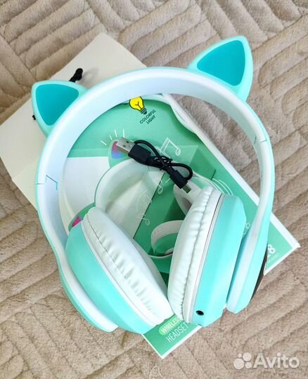 Наушники беспроводные с ушками новые