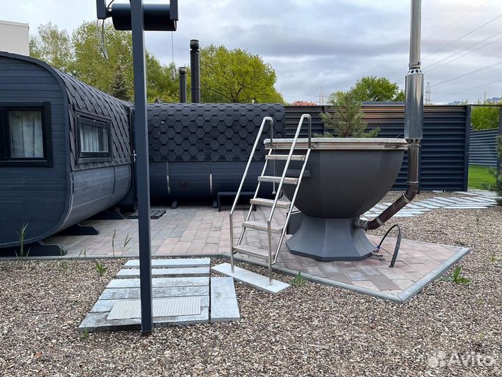 Кедровая баня с чаном на частной территории