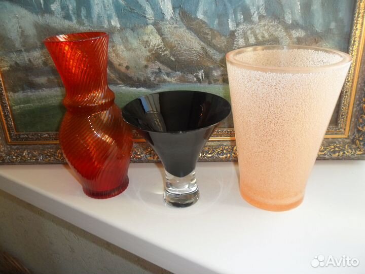 Вазы. Цветное стекло СССР, Чехословакия