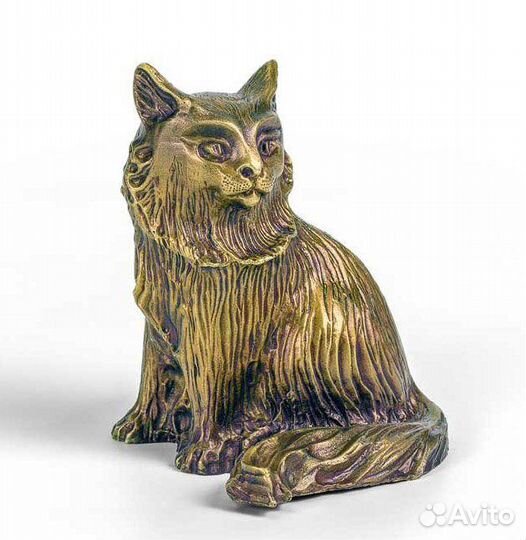 Кот. Кошка. Бронза. Камень змеевик
