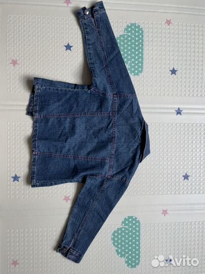 Джинсовая куртка с вышивкой для девочки р 122-128