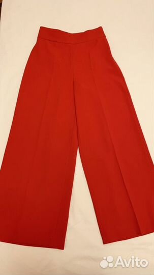 Zara Брюки кюлоты красные s