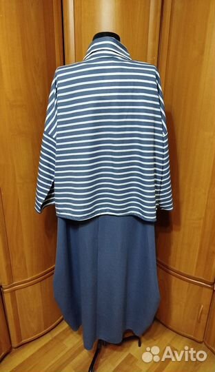 Платье двойка новое р56-58 морской стиль