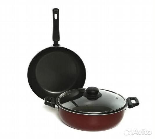 Жаровня с крышкой и сковорода 24см. Комплект Новые