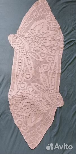 Ручная работа вязаная овальная скатерть
