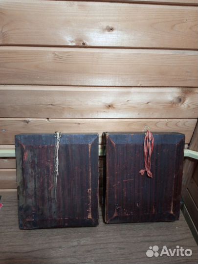 Икона Спас и Казань венчальная пара штихель оригин