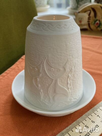 Фарфоровый подсвечник для чайной свечи, кошки