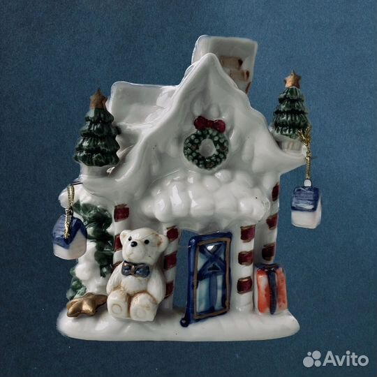 Новогодний светильник с подвесками для свечи