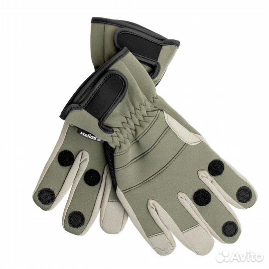 Перчатки рыбацкие неопрен. на липучке Хаки HS-HY-D