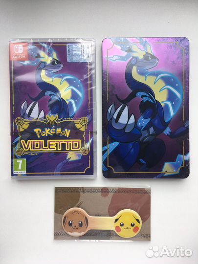 Pokemon Violet + SteelBook +Держатель для проводов
