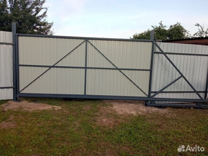 Откатные ворота под ключ с доставкой и установкой