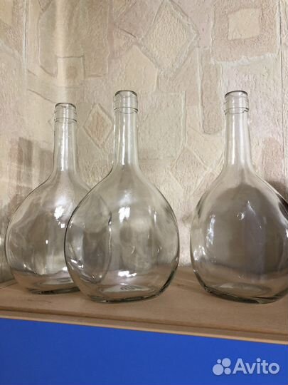 Бутылки стеклянные 3 шт