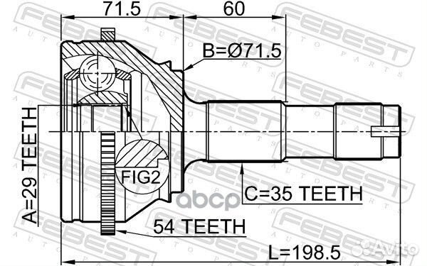 Шрус внешний перед прав/лев 2810drusa54 Febest
