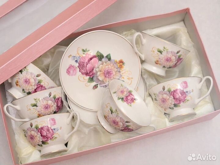 Набор чайный, 6 пар, фарфор