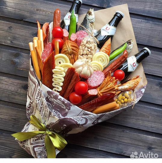 Съедобные букеты для мужчин, пивные, мясные