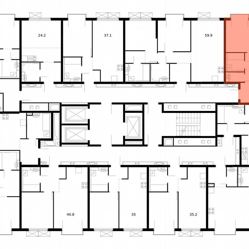 2-к. квартира, 53,3 м², 3/14 эт.