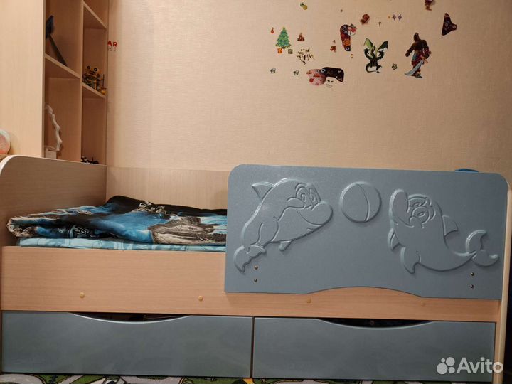Детская кровать для мальчика 160 на 80см