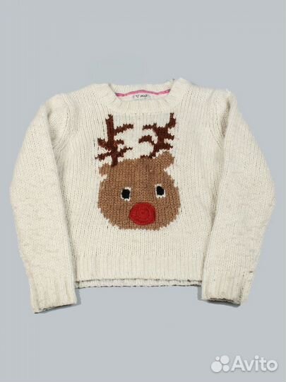 Свитер джемпер Next с оленем новогодний р 134-140